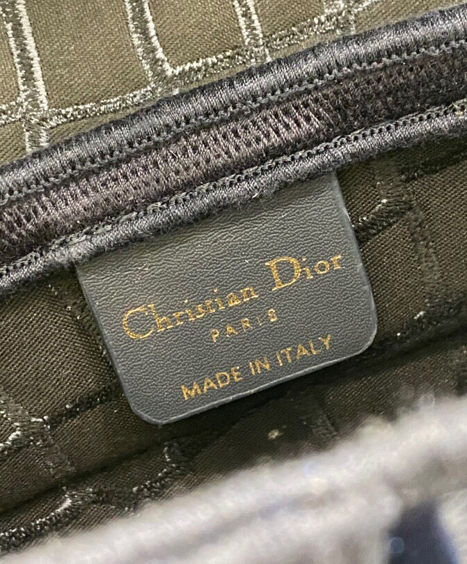 Christian Dior Saddle Bag Canvas Dark Blue